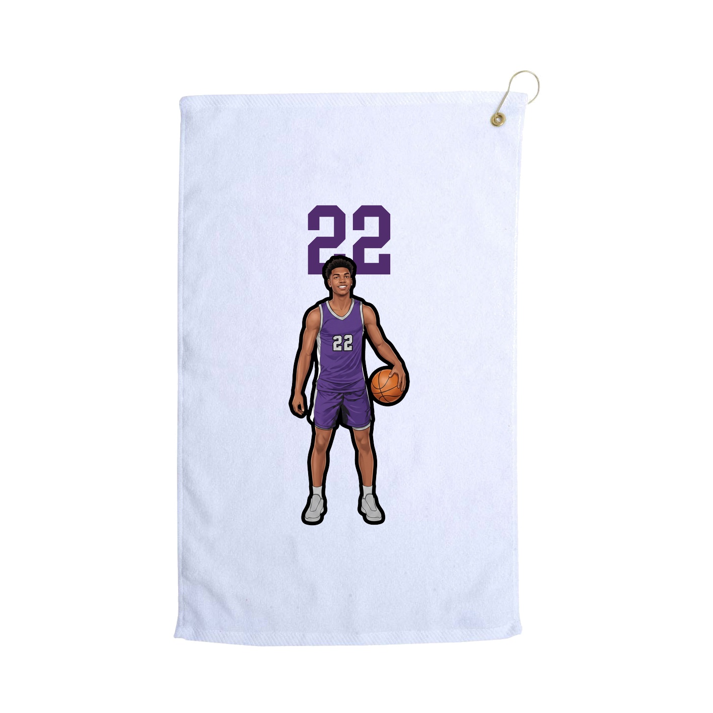 Golf Towel — Number Top in White