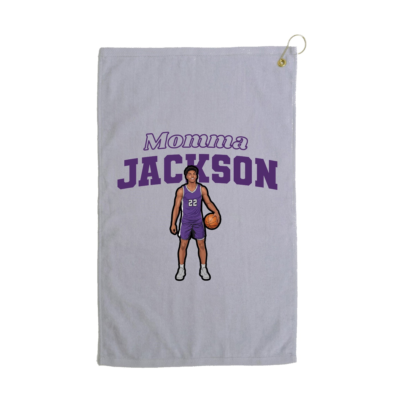 Golf Towel — Mothers Day Block in Grey
