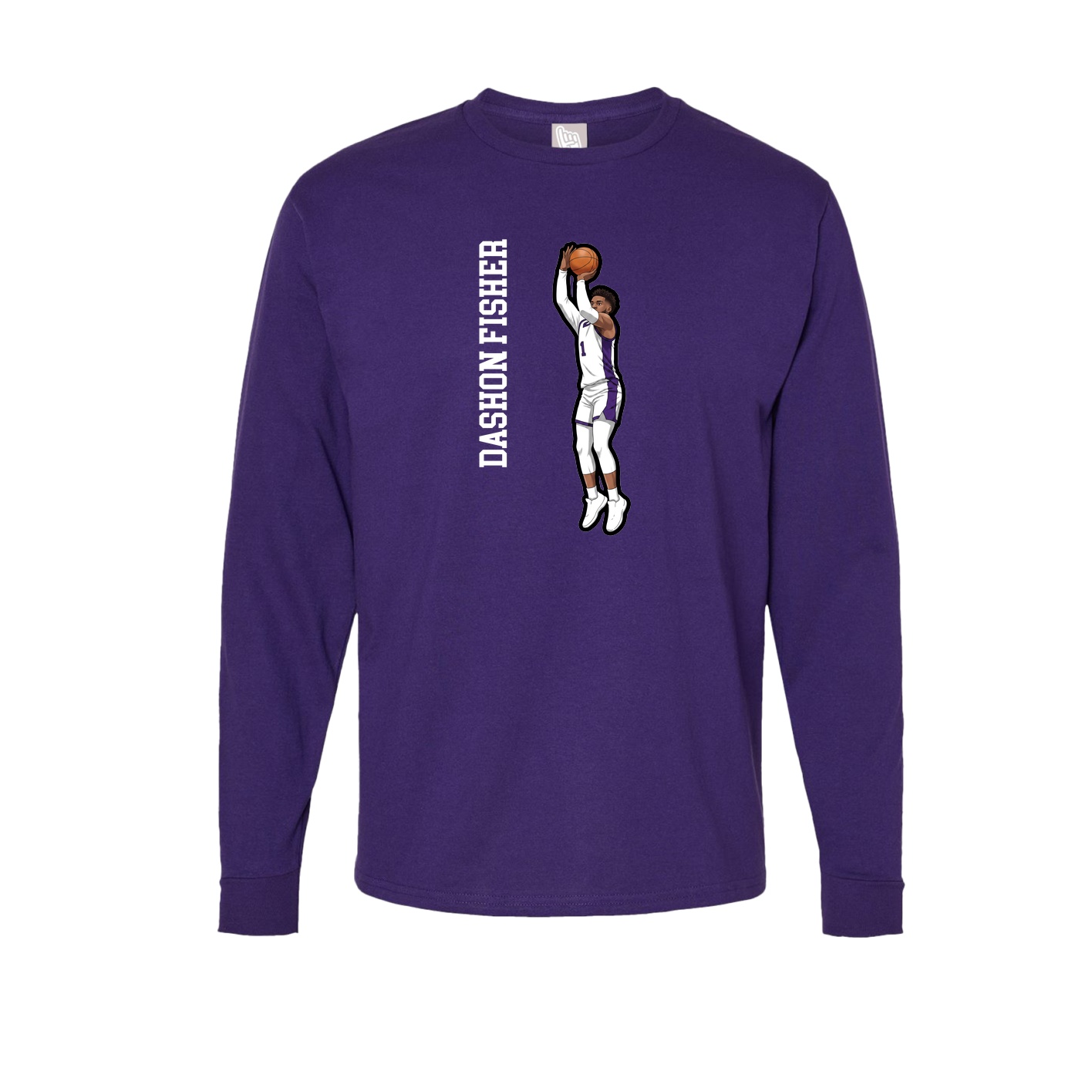 Long Sleeve Tee — Name Vertical in Purple