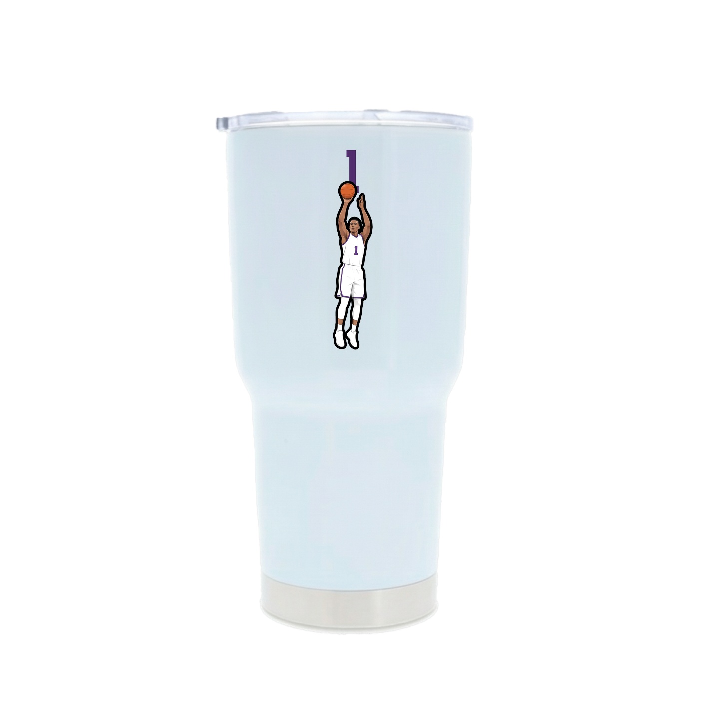 30oz Stainless Steel Tumbler — Number Top in White