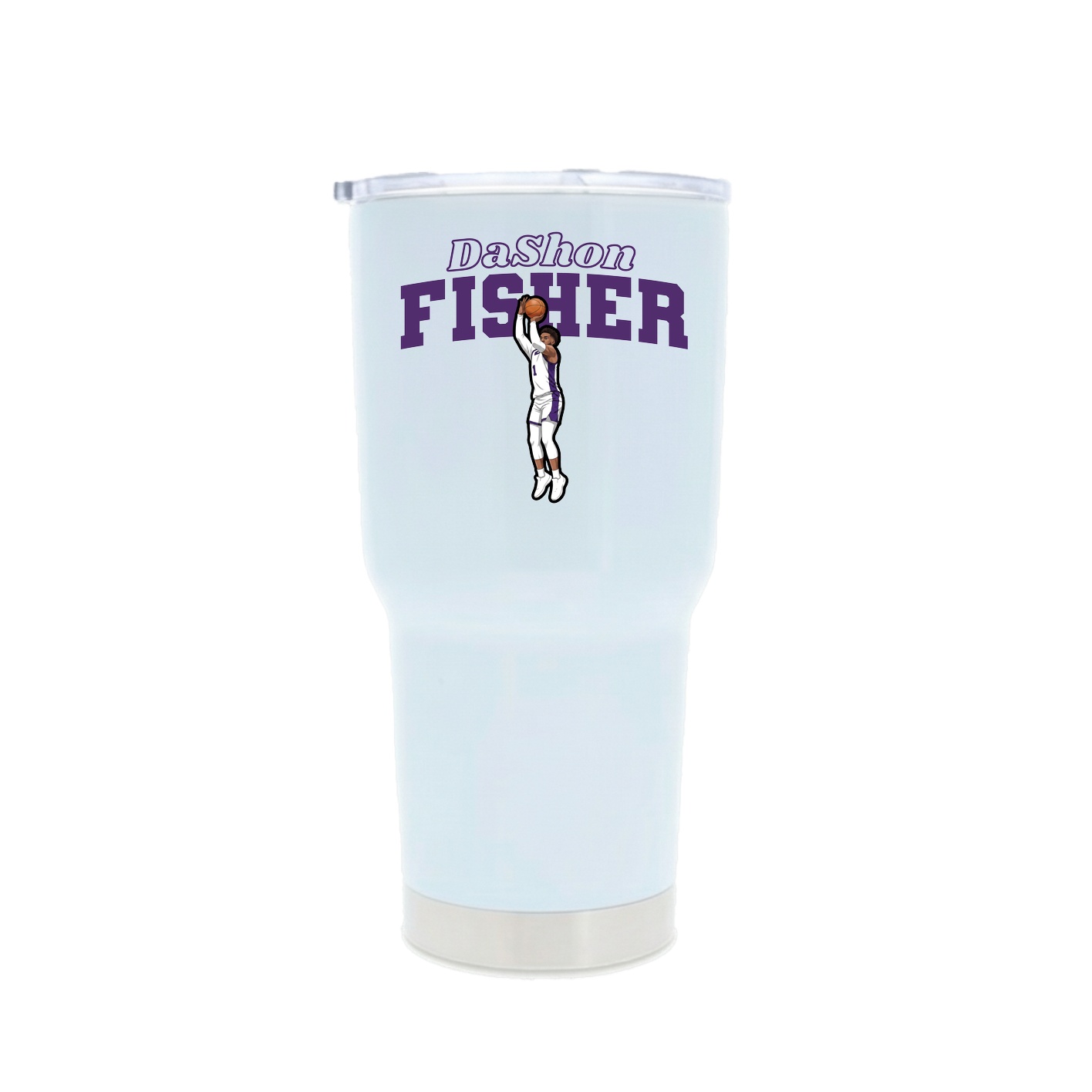 30oz Stainless Steel Tumbler — Name Arch in White