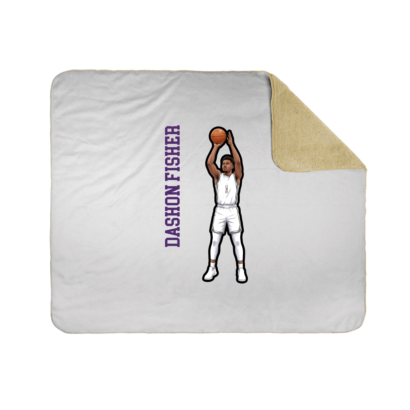 Throw Blanket — Name Vertical in White