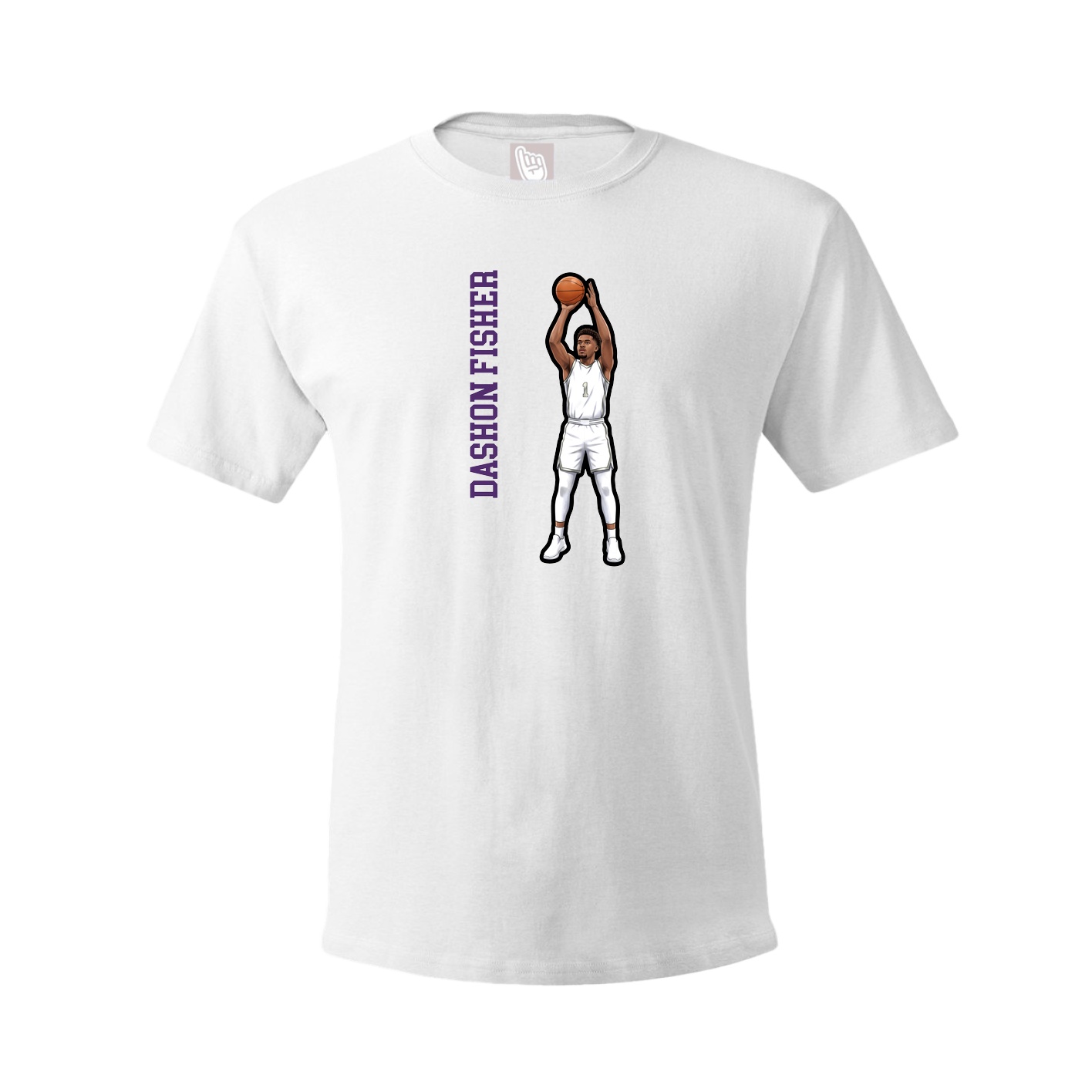 Youth Tee — Name Vertical in White