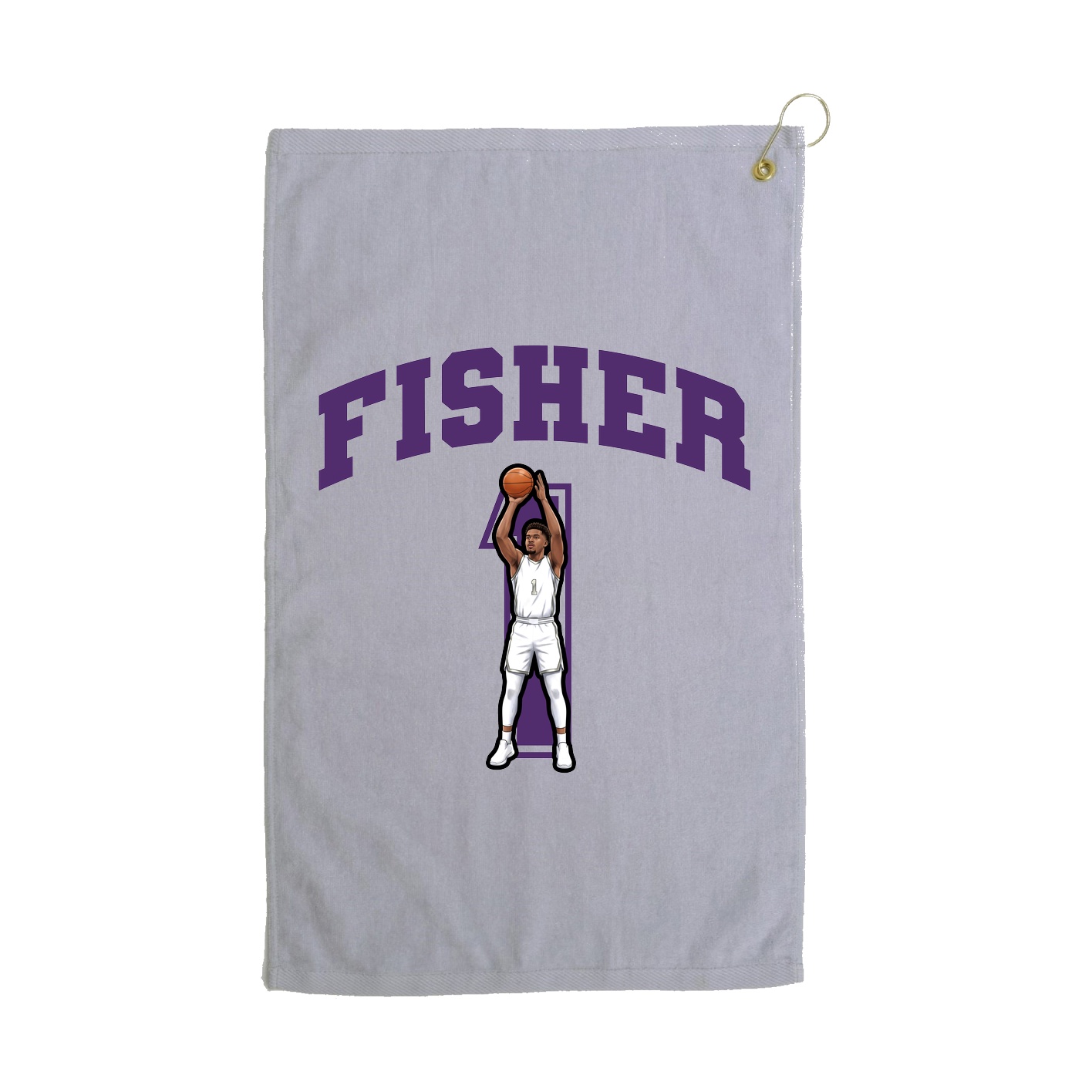 Golf Towel — Number in Grey