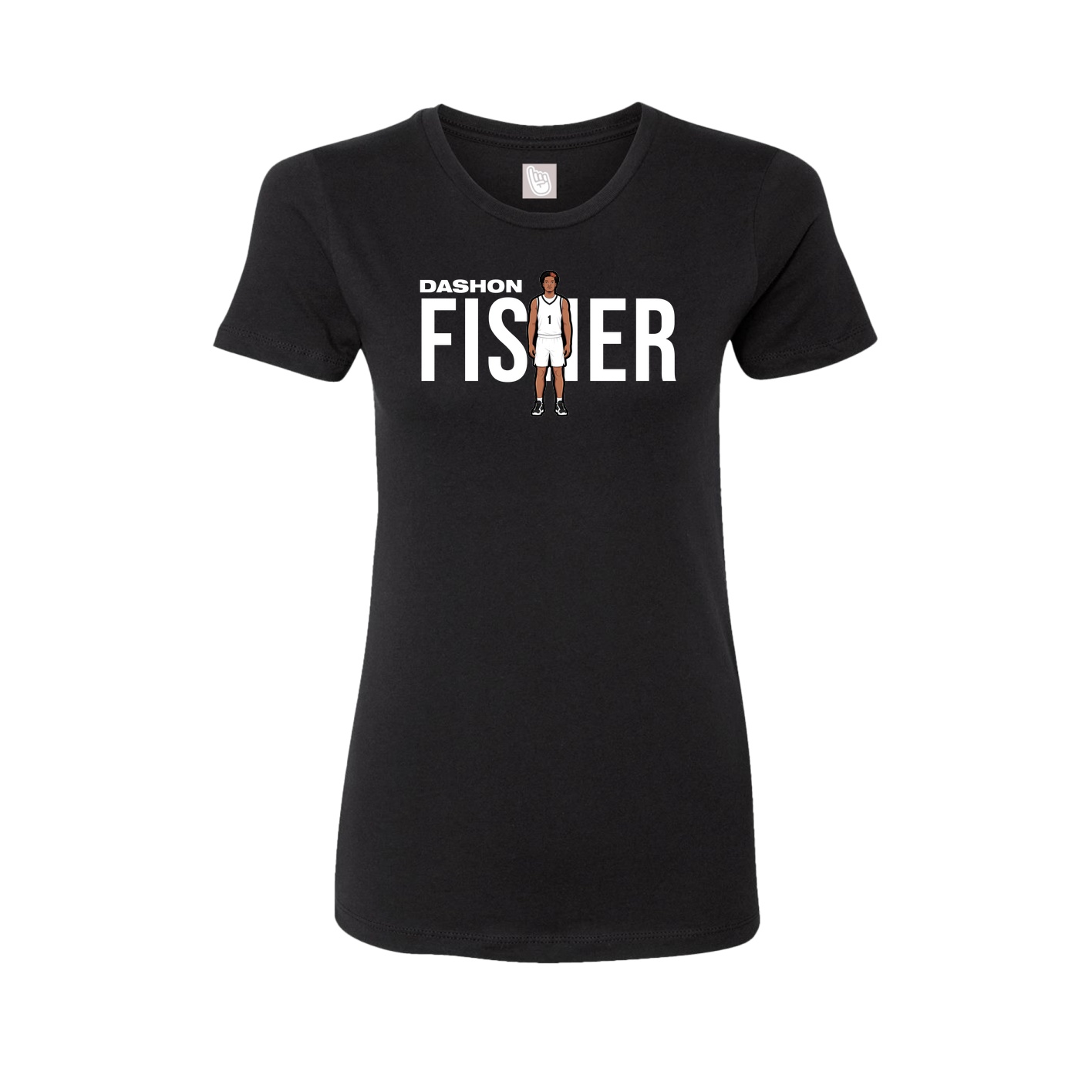 Fitted Women's Tee — Player Name in Black