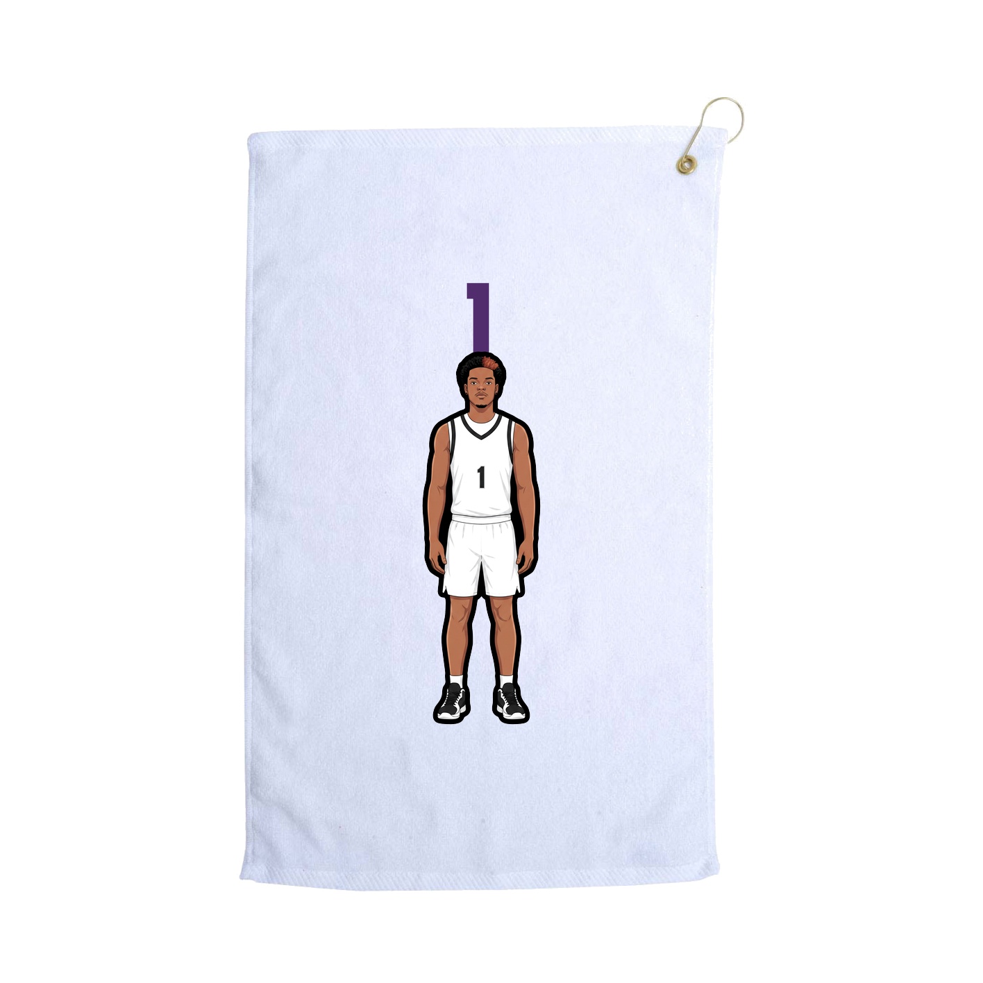 Golf Towel — Number Top in White