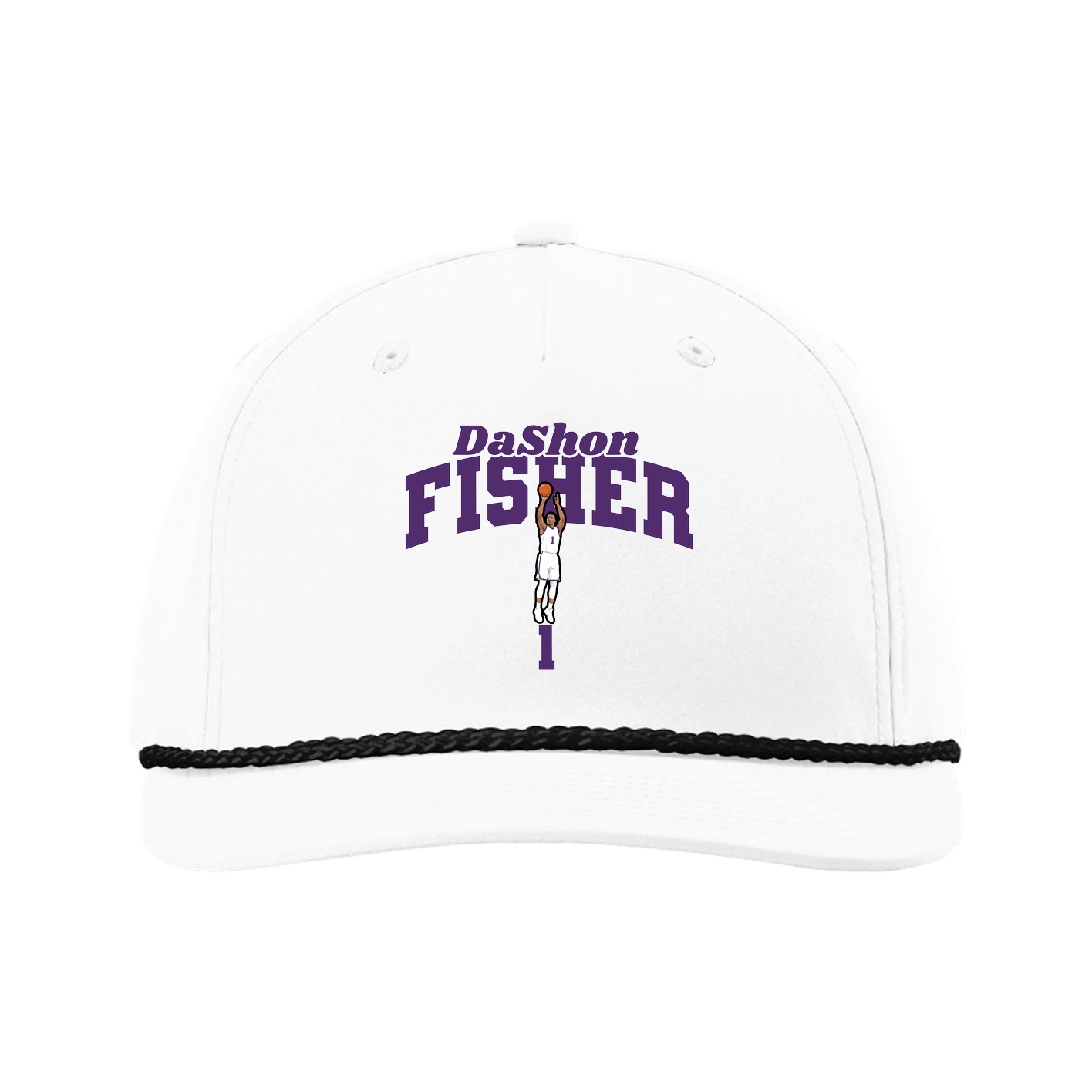 Five-Panel Classic Rope Cap — Signature Arch in White