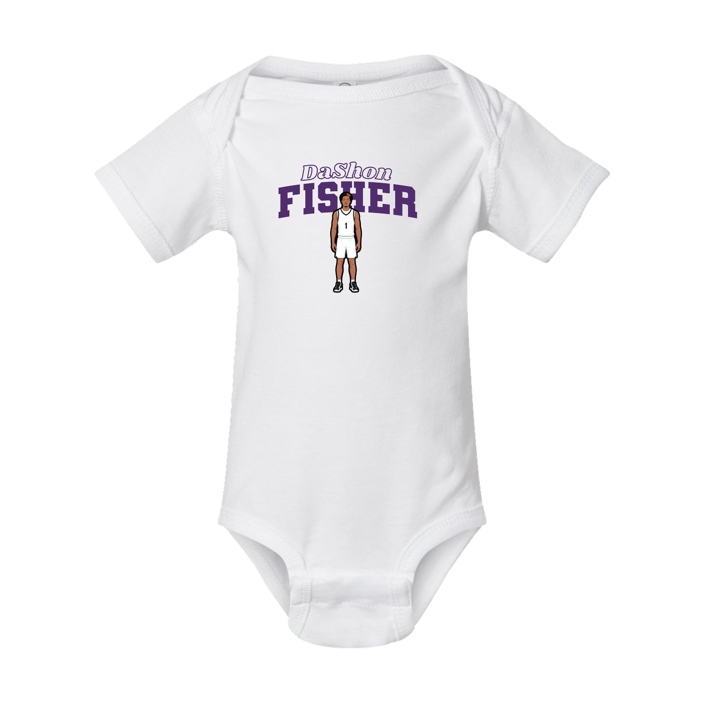 Baby Onesie — Name Arch in White