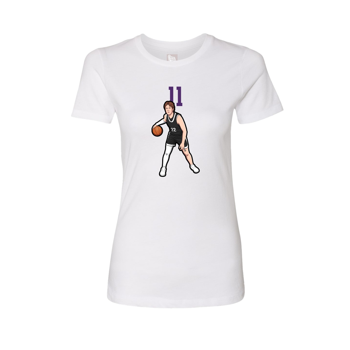 Fitted Women's Tee — Number Top in White