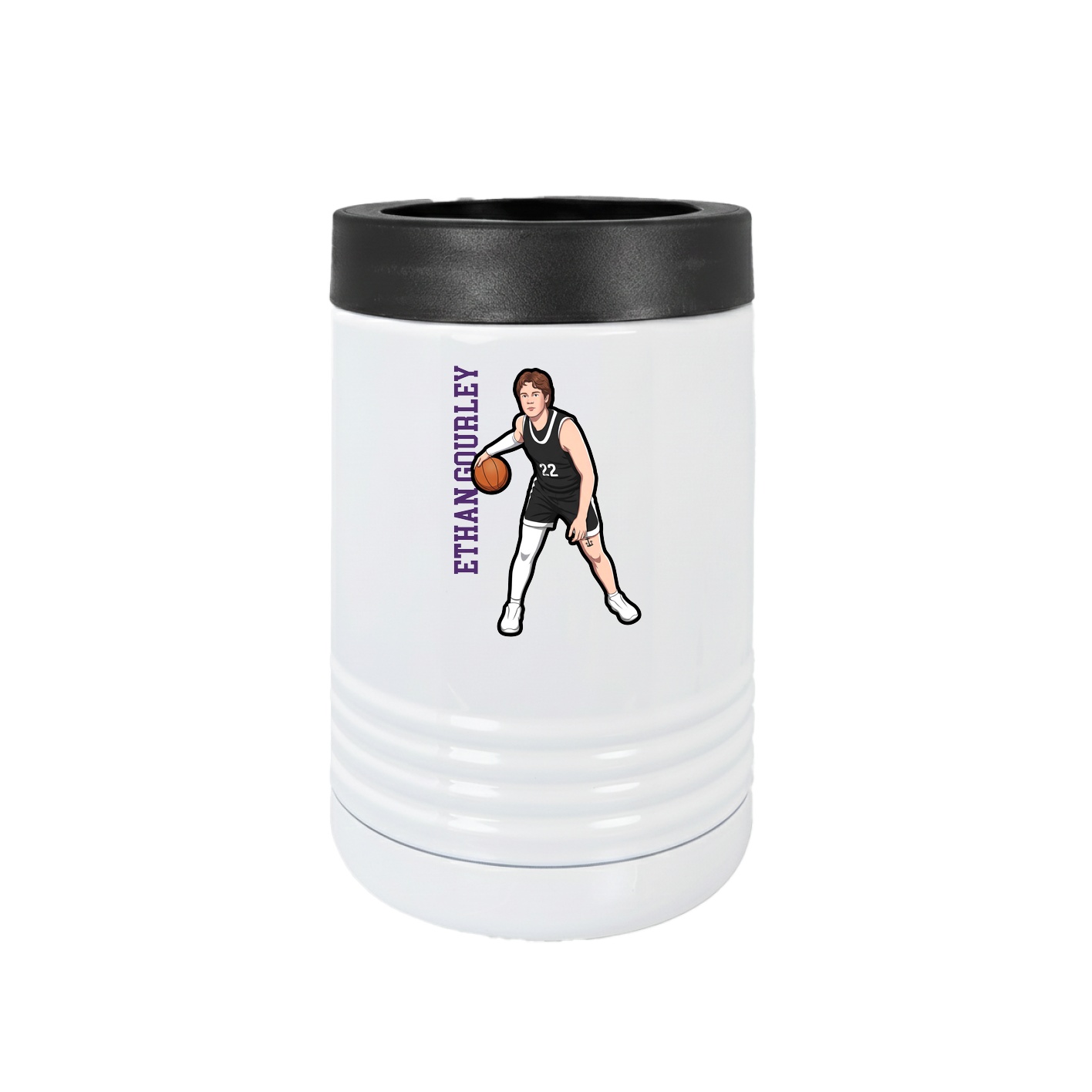 Beverage Holder — Name Vertical in White