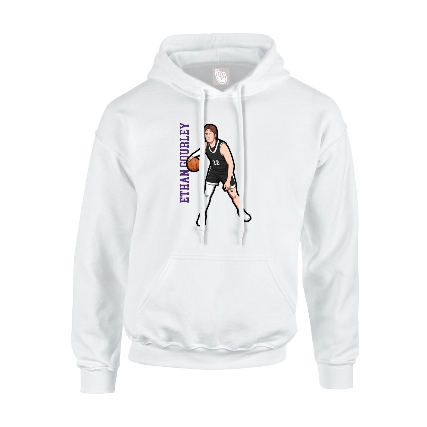 Hoodie — Name Vertical in White
