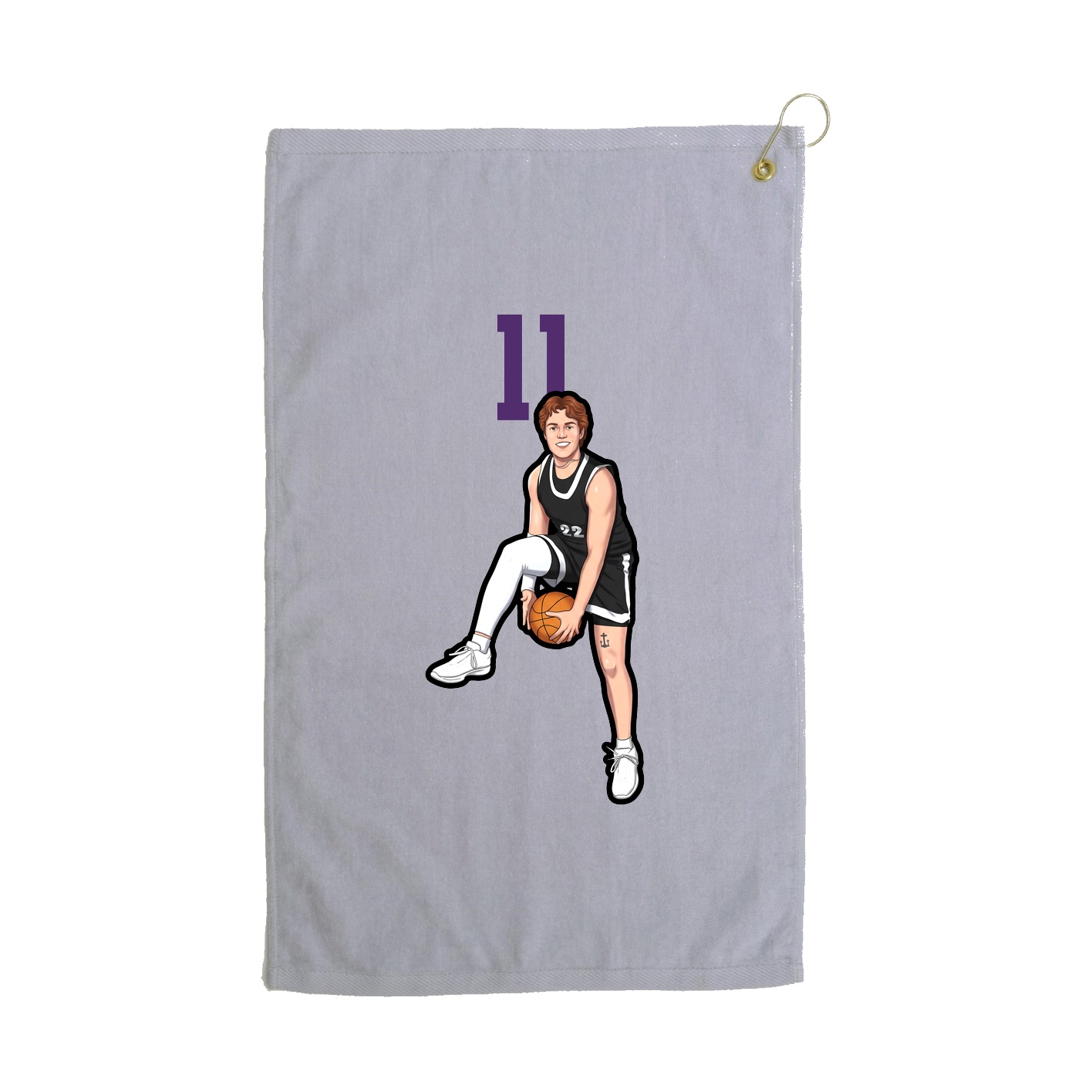 Golf Towel — Number Top in Grey