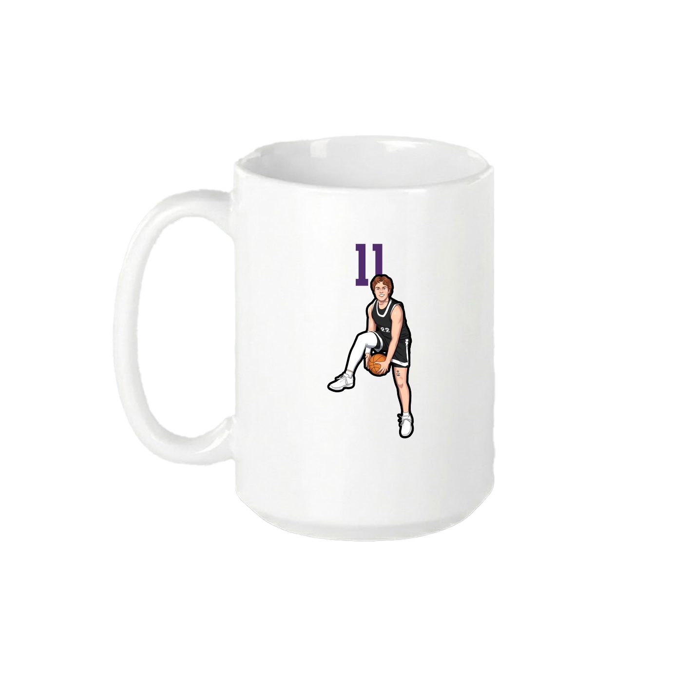 15oz Coffee Mug — Number Top in White