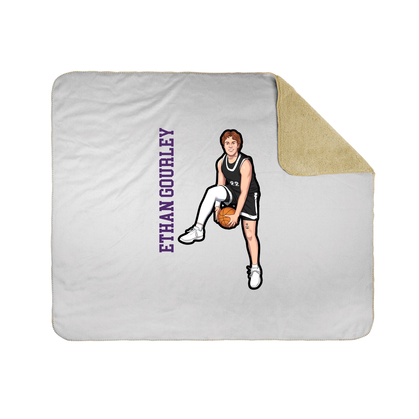 Throw Blanket — Name Vertical in White