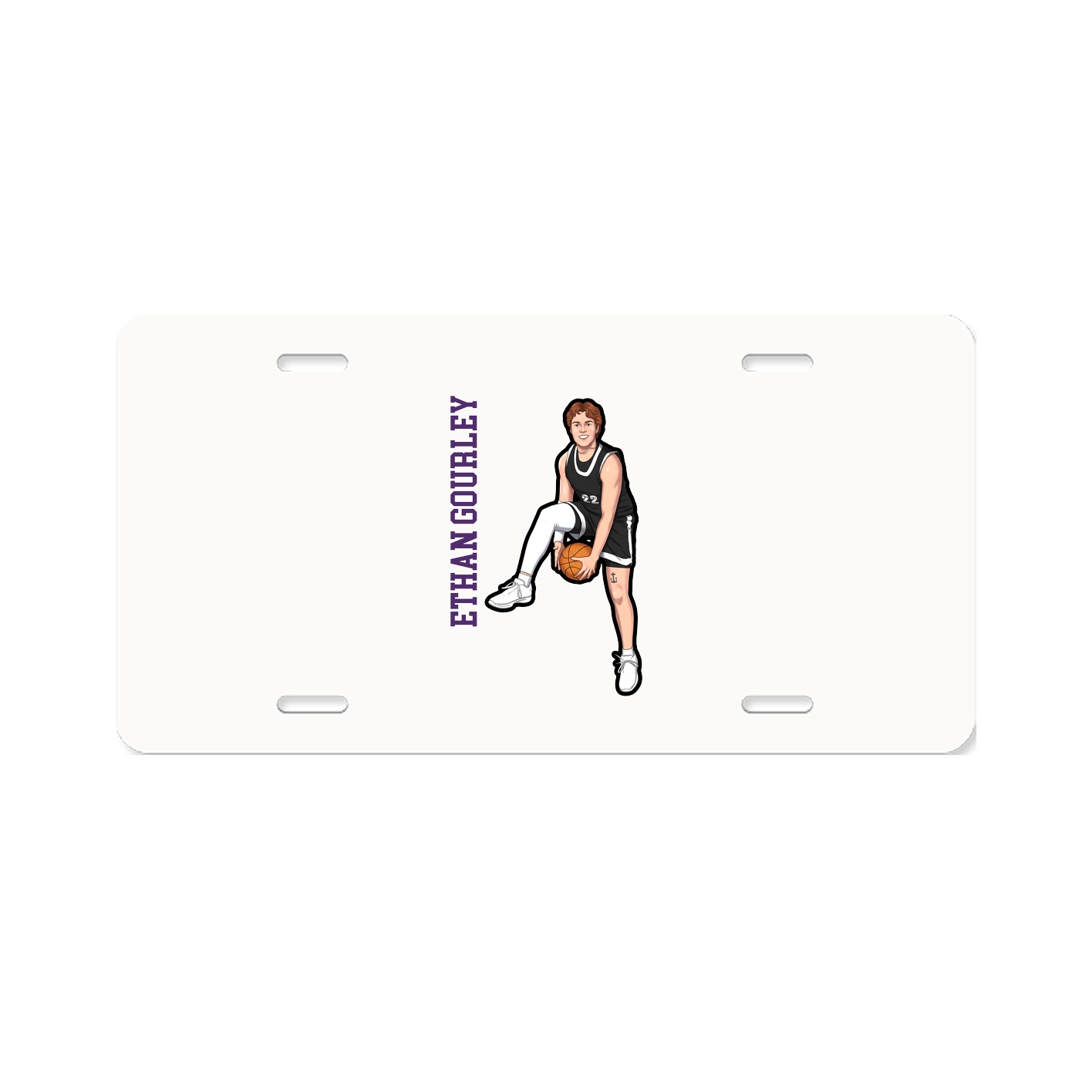 License Plate — Name Vertical in Classic