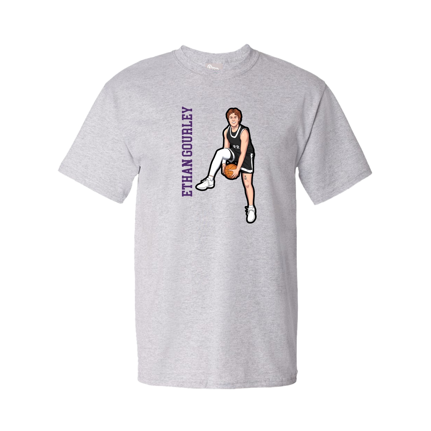 Tee — Name Vertical in Grey
