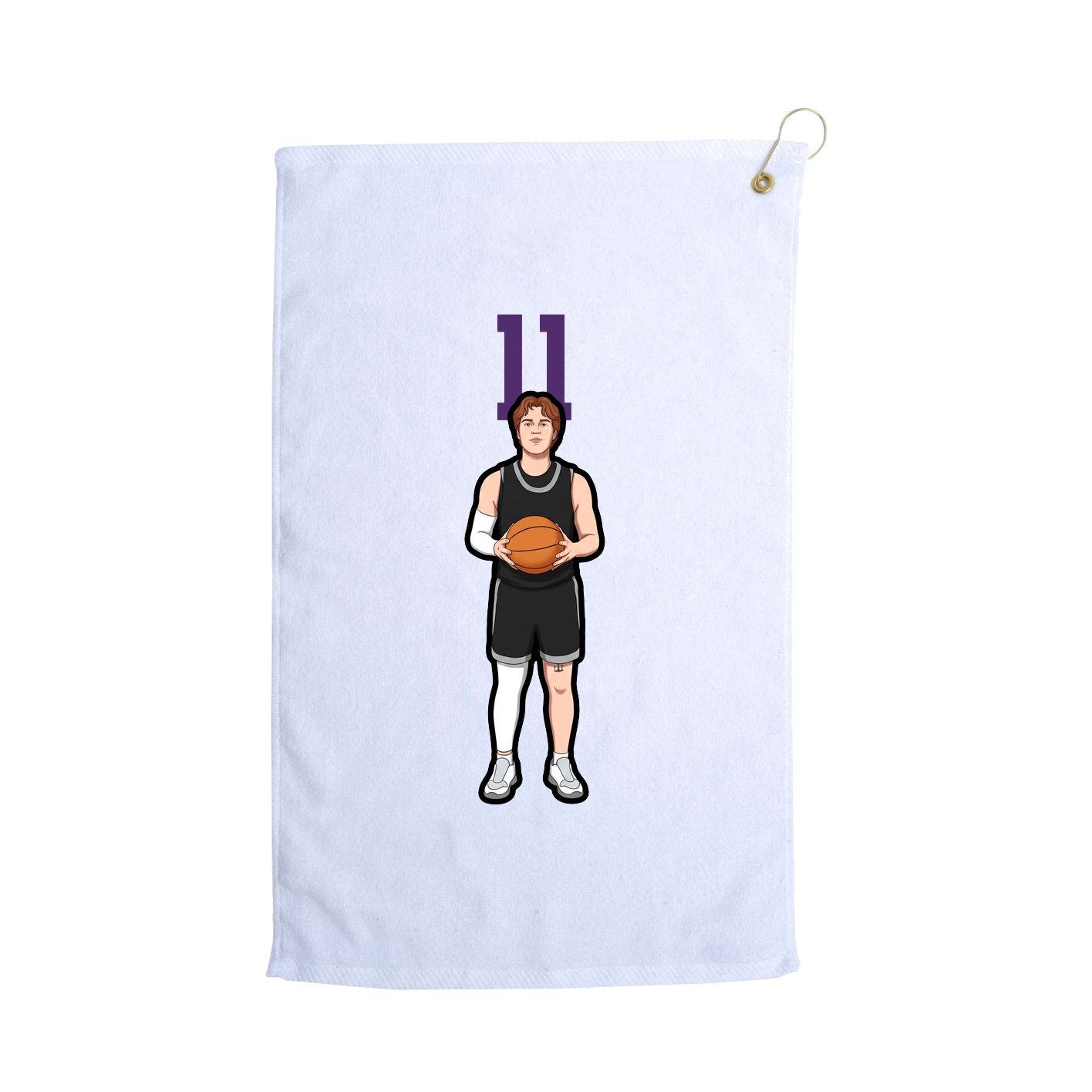 Golf Towel — Number Top in White