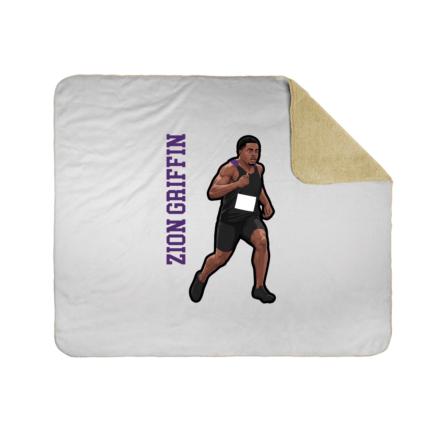 Throw Blanket — Name Vertical in White
