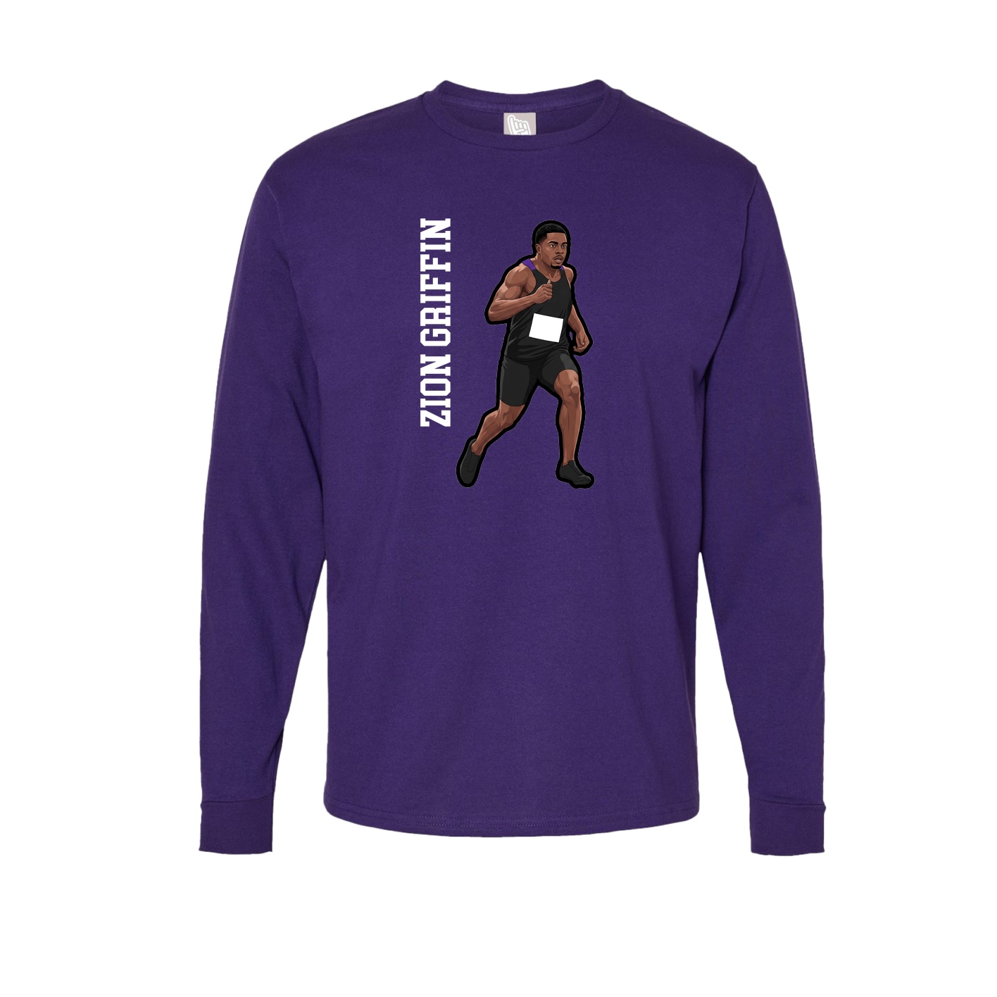 Long Sleeve Tee — Name Vertical in Purple