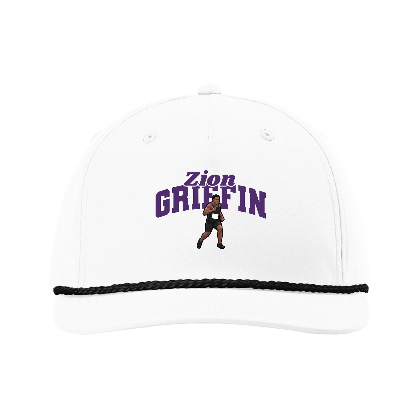 Five-Panel Classic Rope Cap — Signature Arch in White