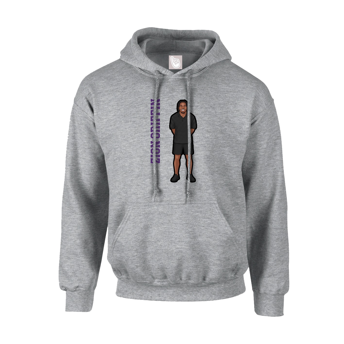 Hoodie — Name Vertical in Grey