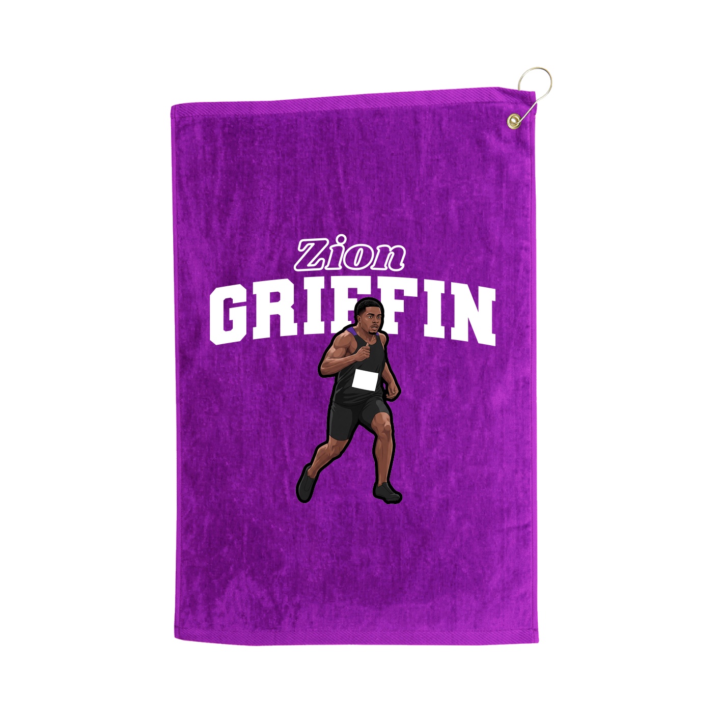 Golf Towel — Name Arch in Purple