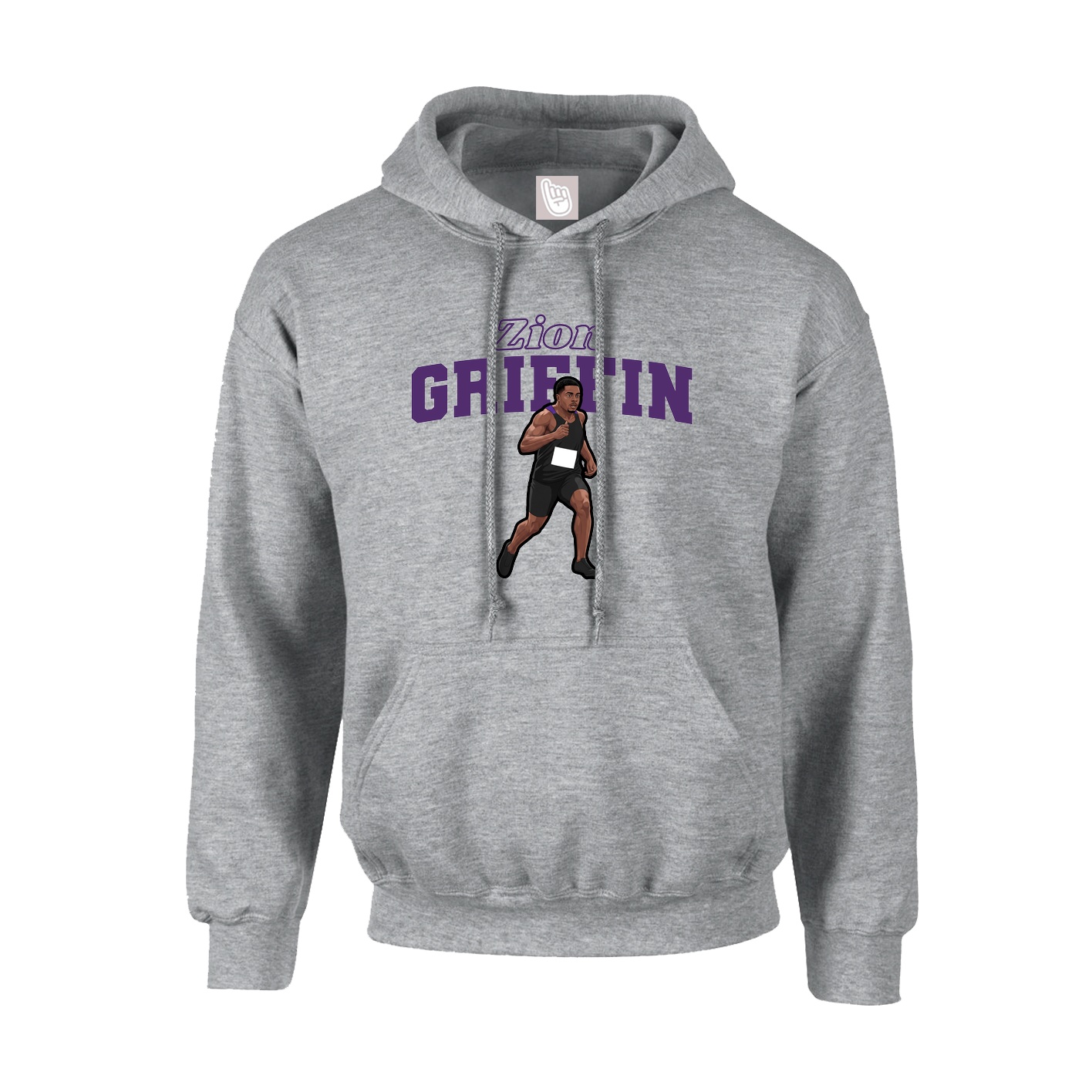 Youth Hoodie — Name Arch in Grey