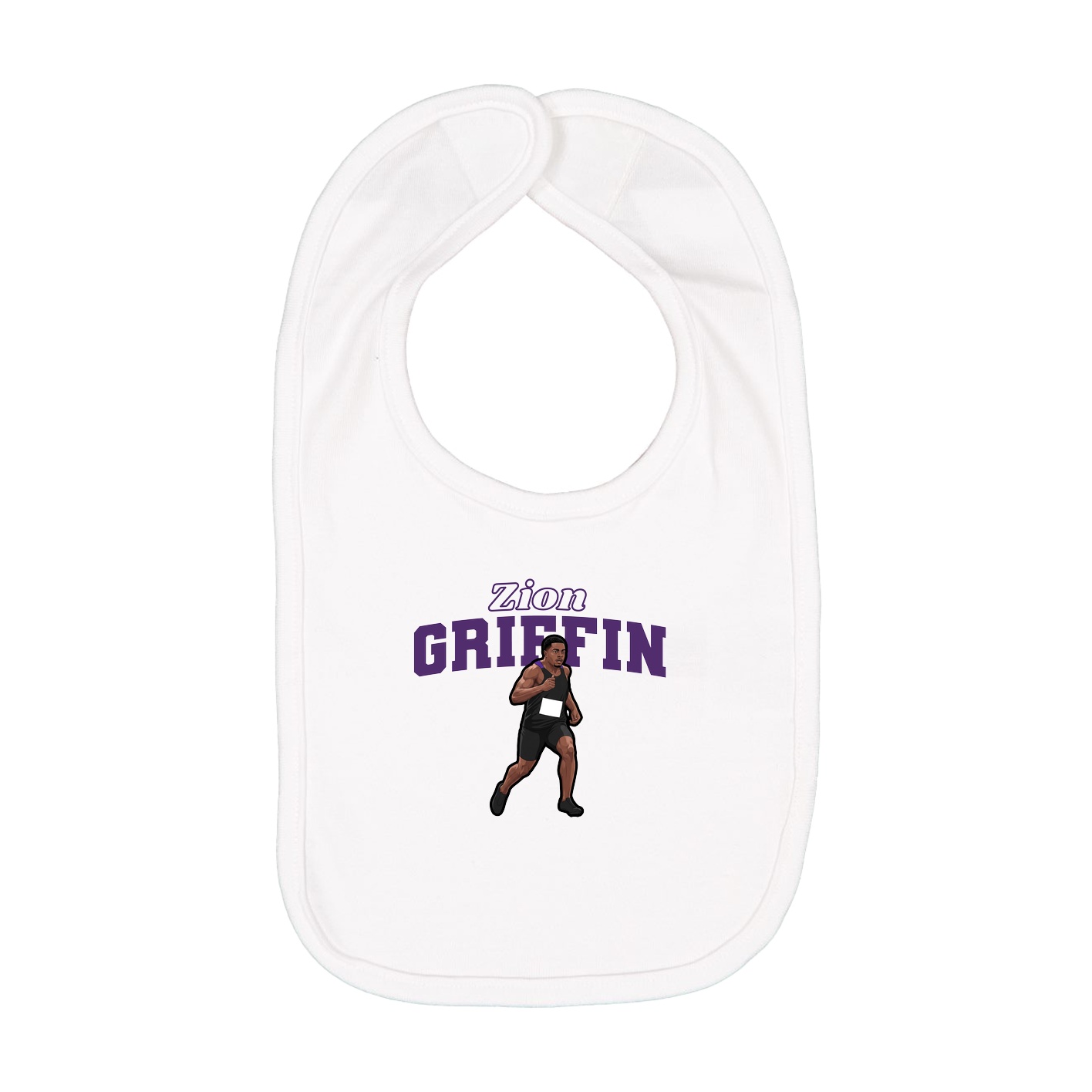 Infant Bib — Name Arch in White