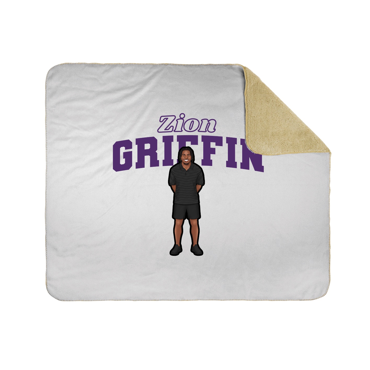 Throw Blanket — Name Arch in White
