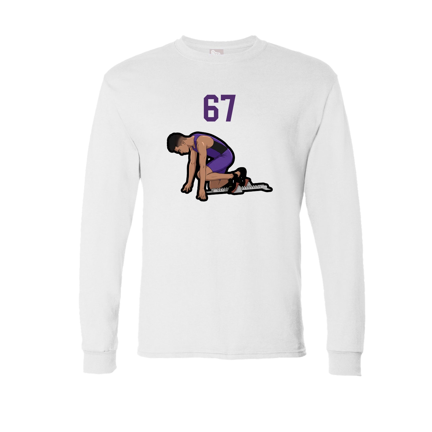Long Sleeve Tee — Number Top in White