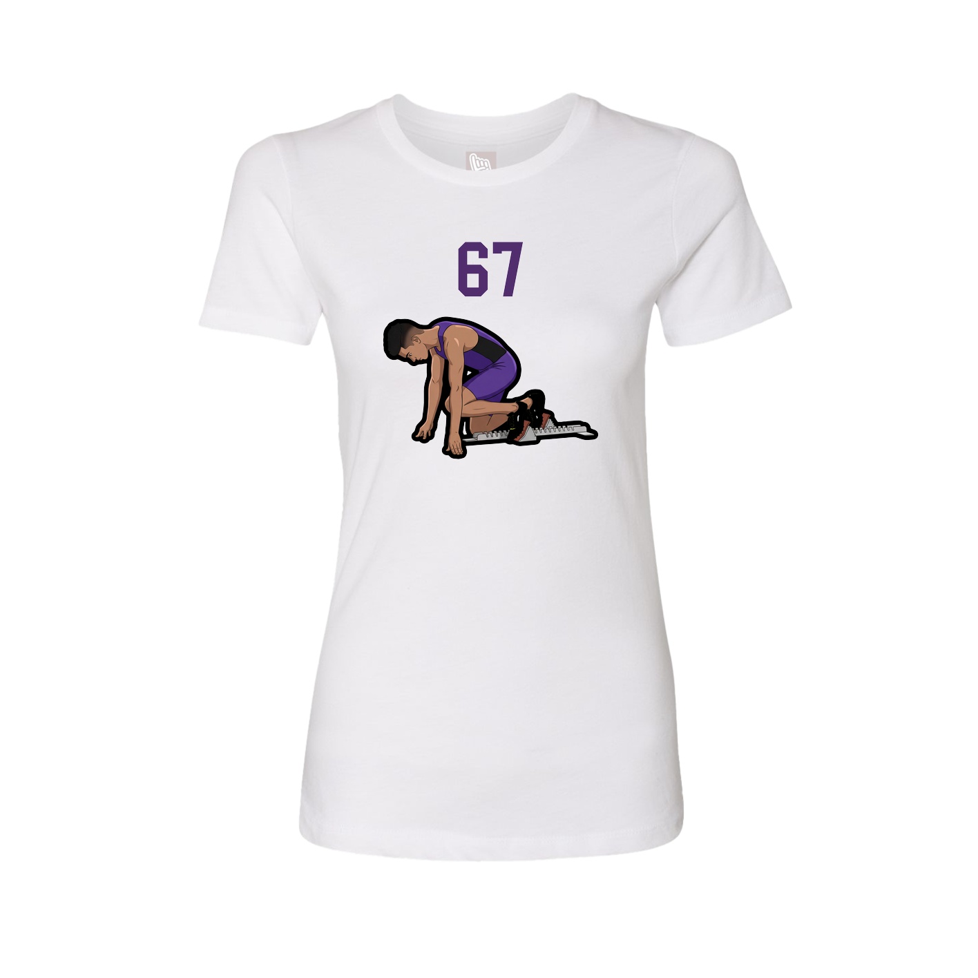 Fitted Women's Tee — Number Top in White