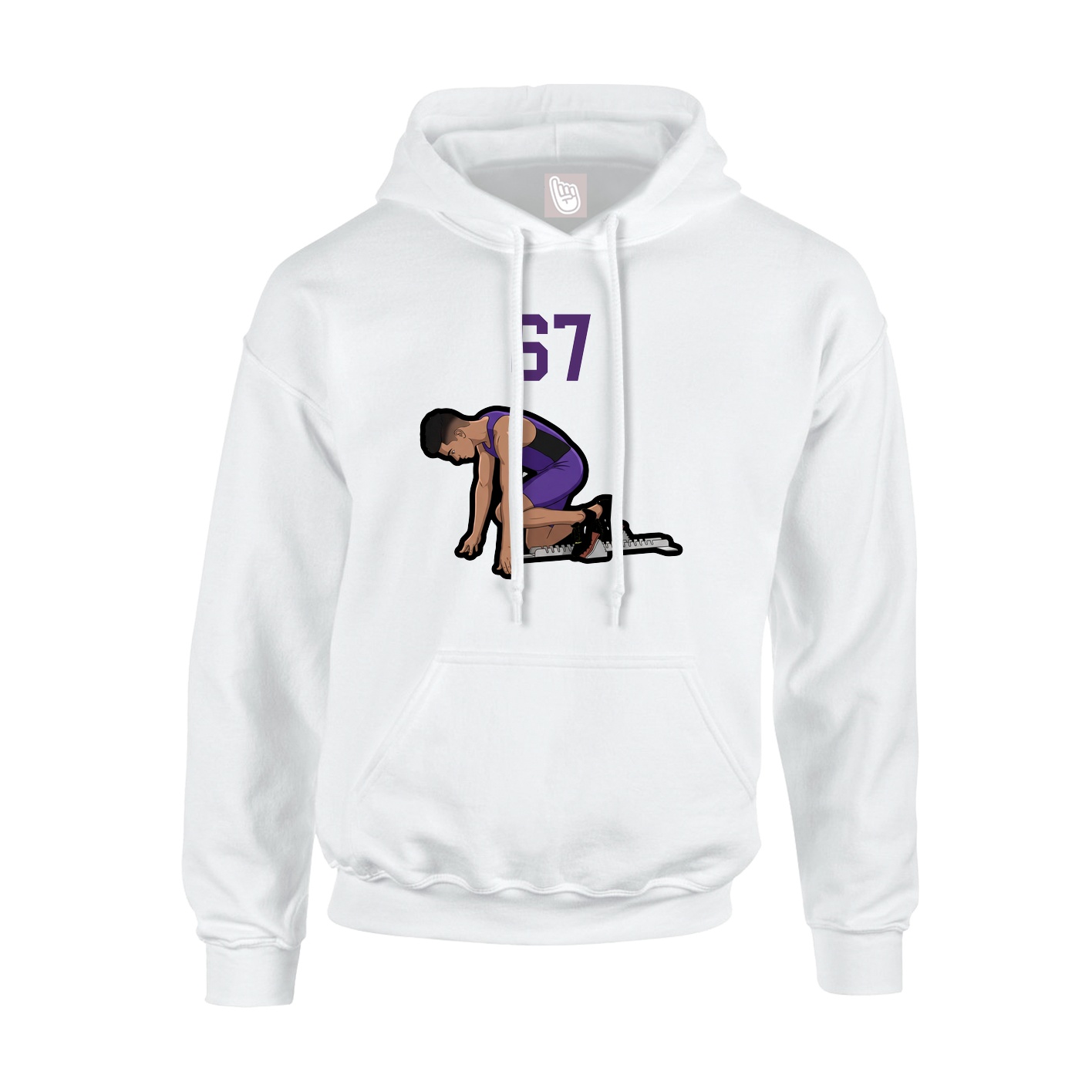 Youth Hoodie — Number Top in White