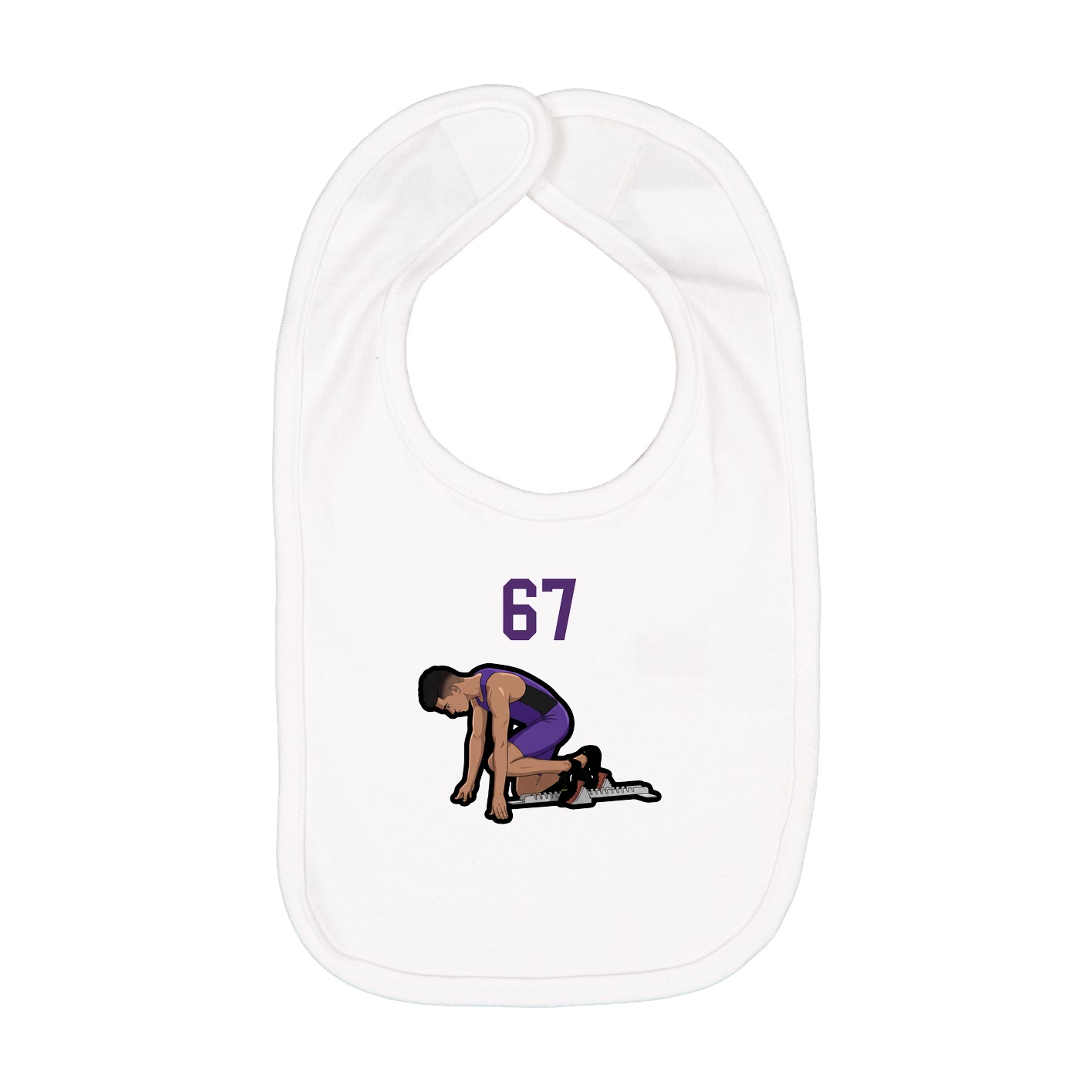 Infant Bib — Number Top in White