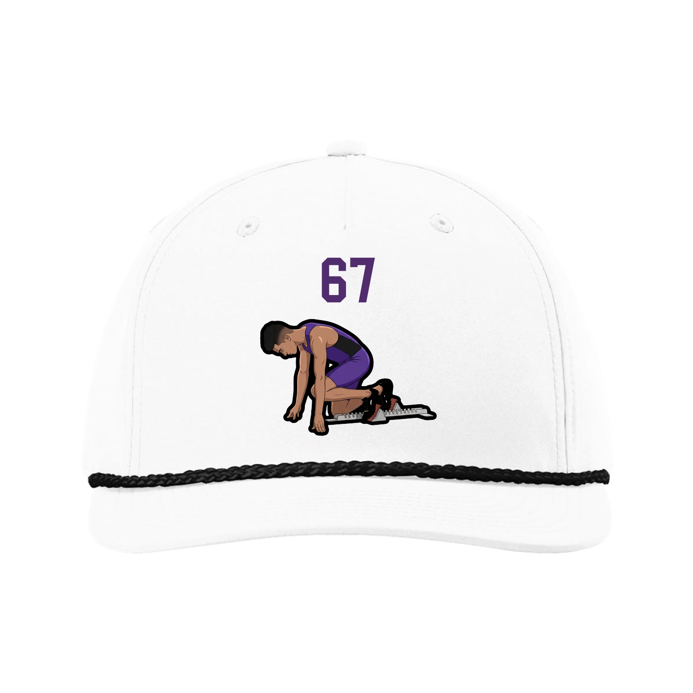 Five-Panel Classic Rope Cap — Number Top in White