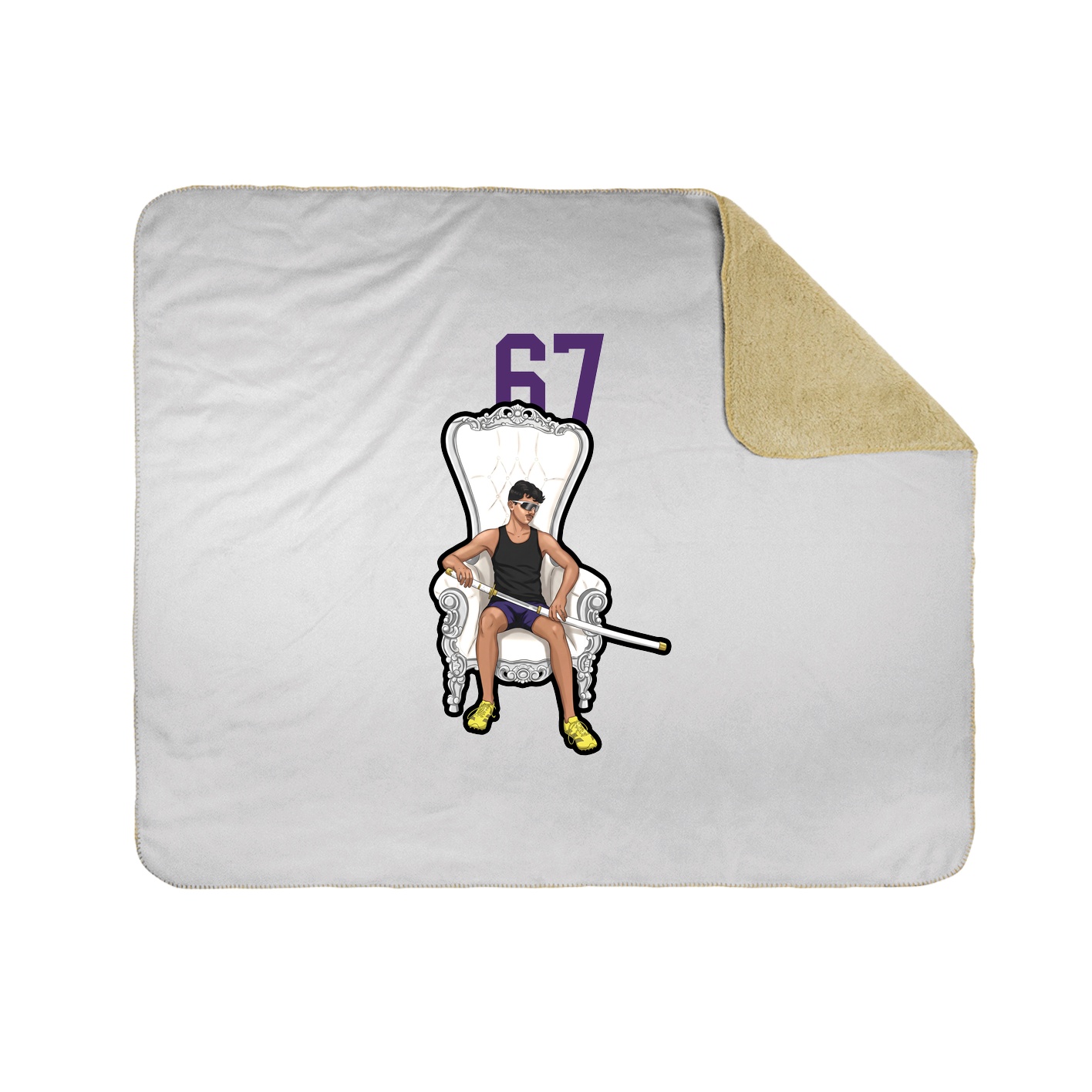 Throw Blanket — Number Top in White