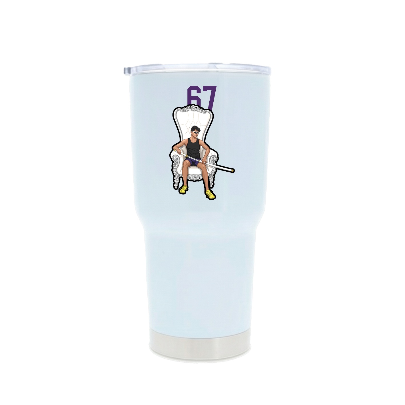 30oz Stainless Steel Tumbler — Number Top in White