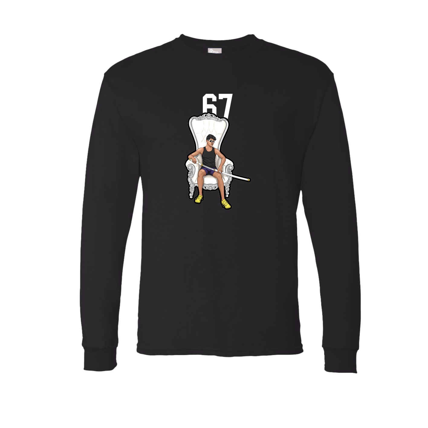 Long Sleeve Tee — Number Top in Black
