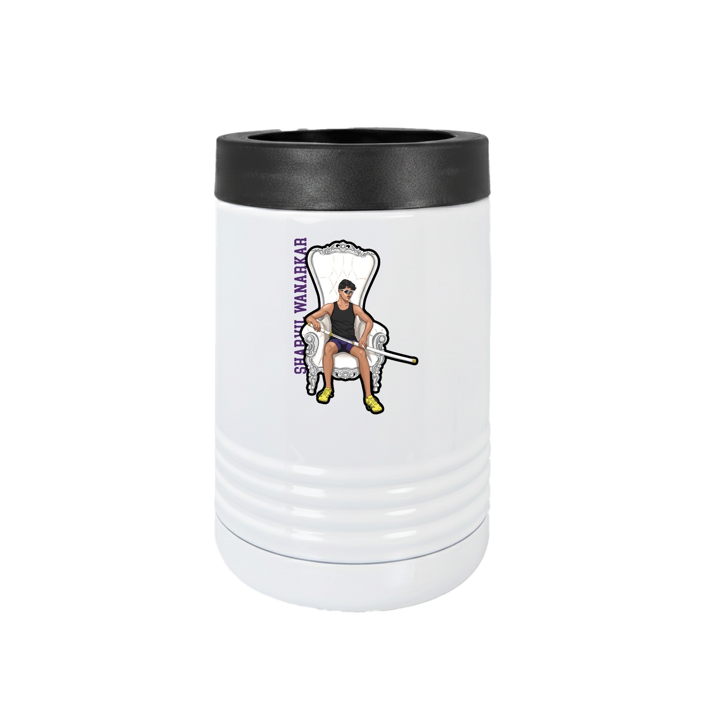 Beverage Holder — Name Vertical in White
