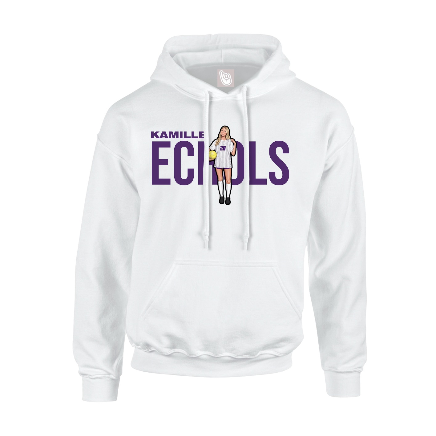 Youth Hoodie — Player Name in White