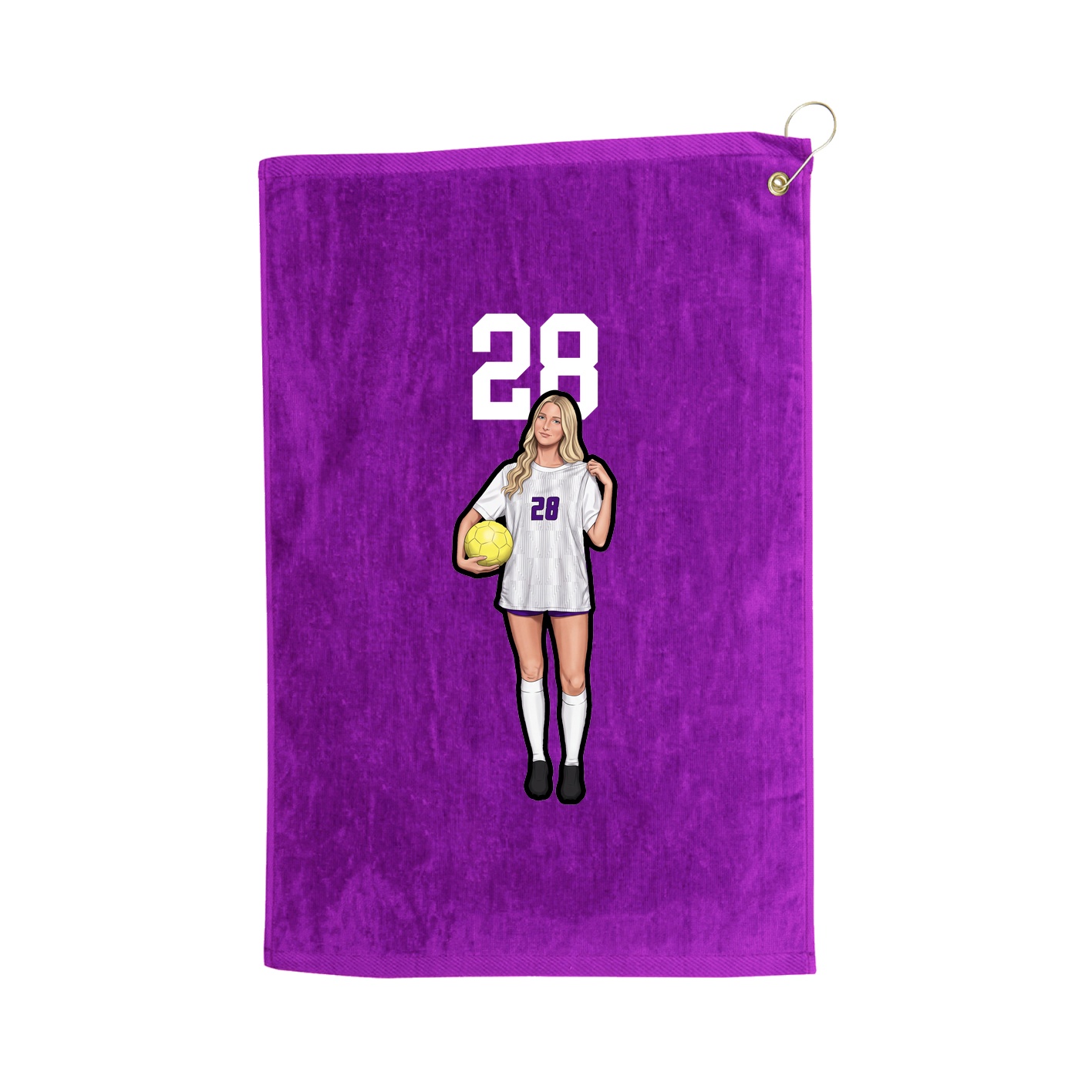 Golf Towel — Number Top in Purple