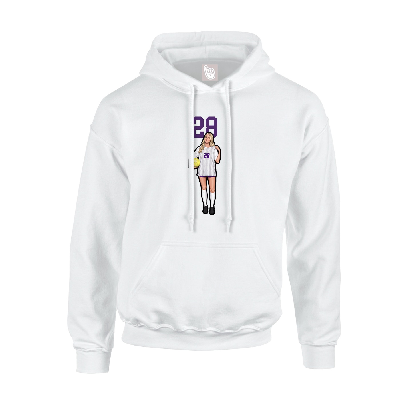 Hoodie — Number Top in White