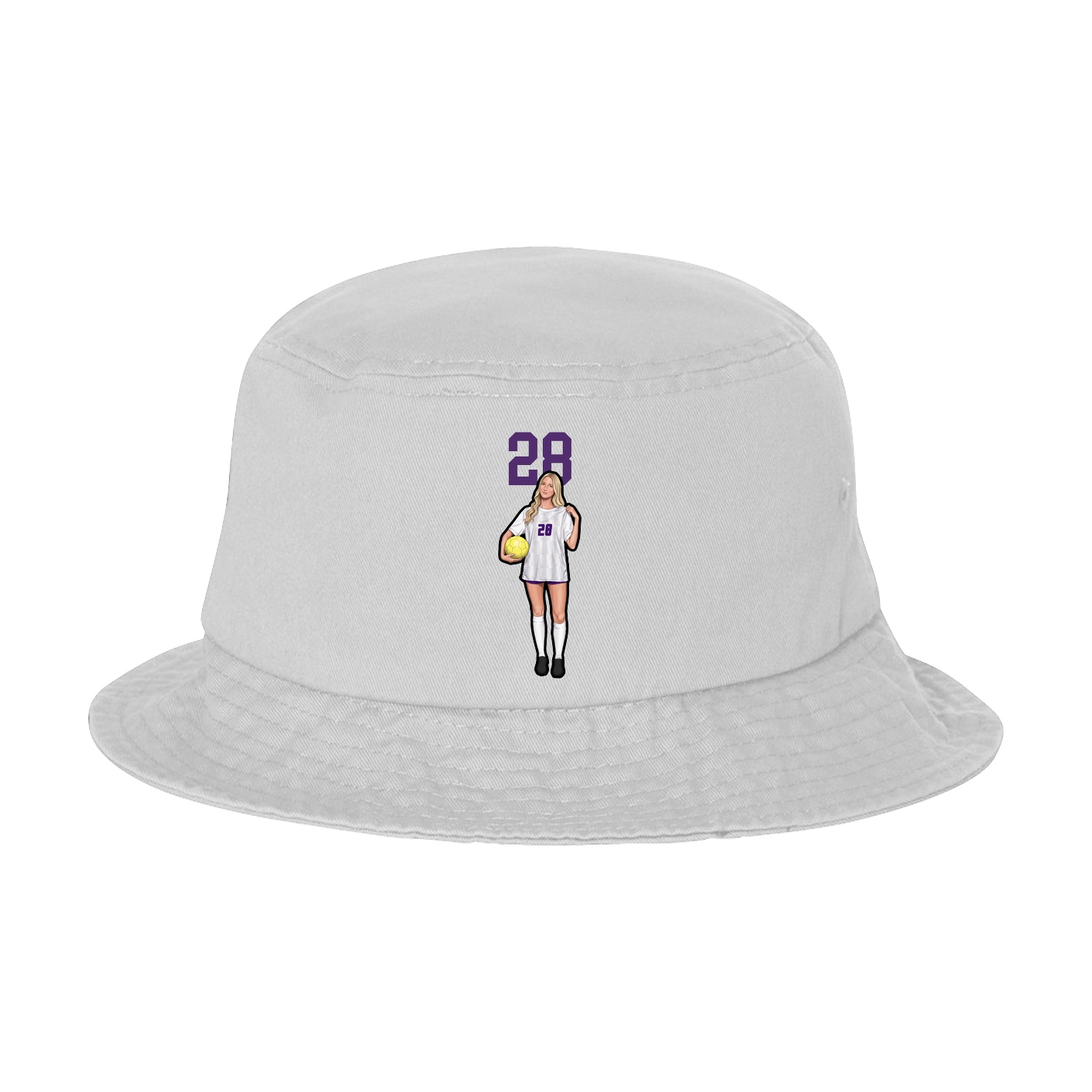Bucket Cap — Number Top in White