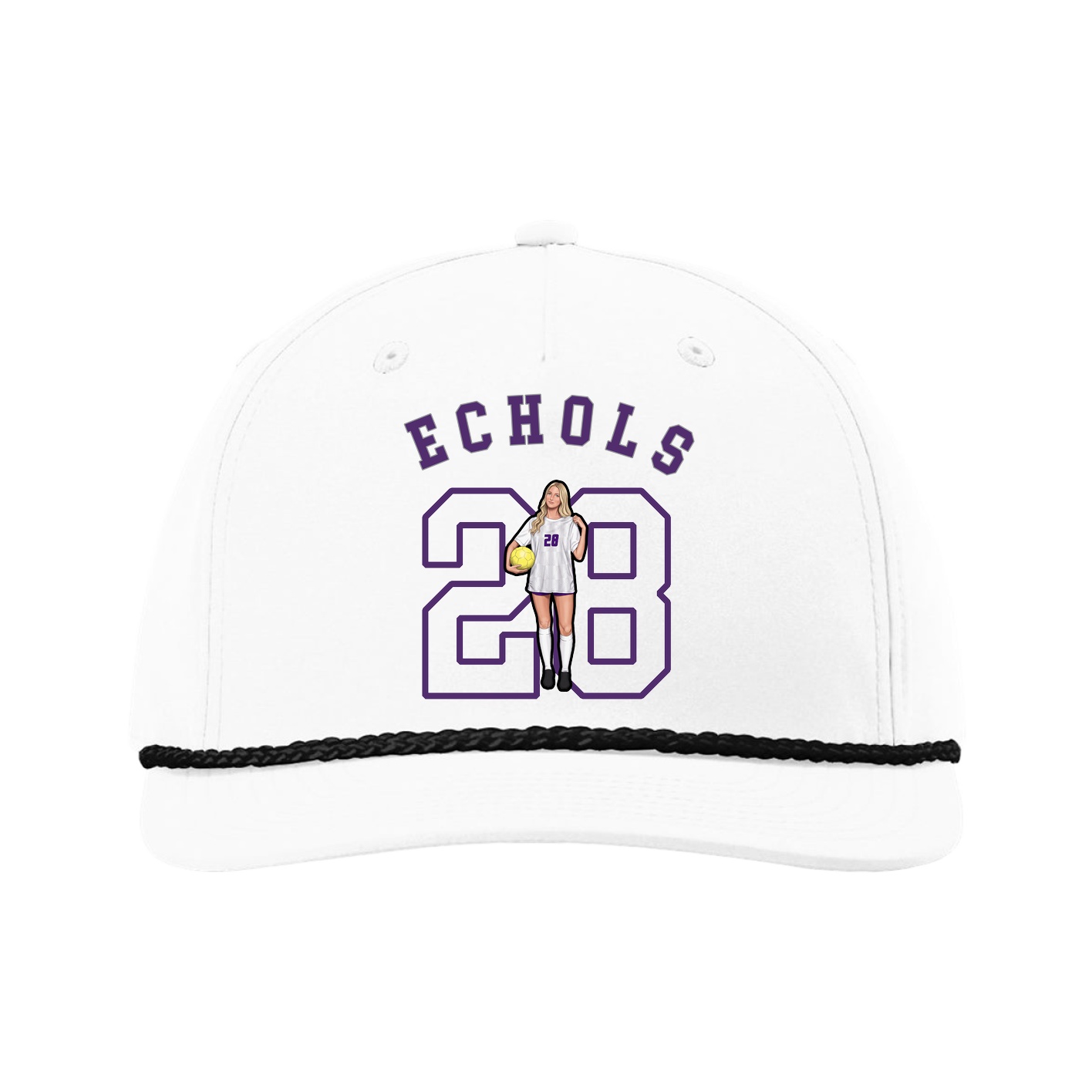 Five-Panel Classic Rope Cap — Shirsey Arch in White