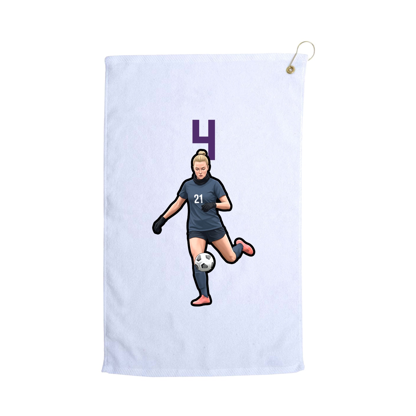 Golf Towel — Number Top in White