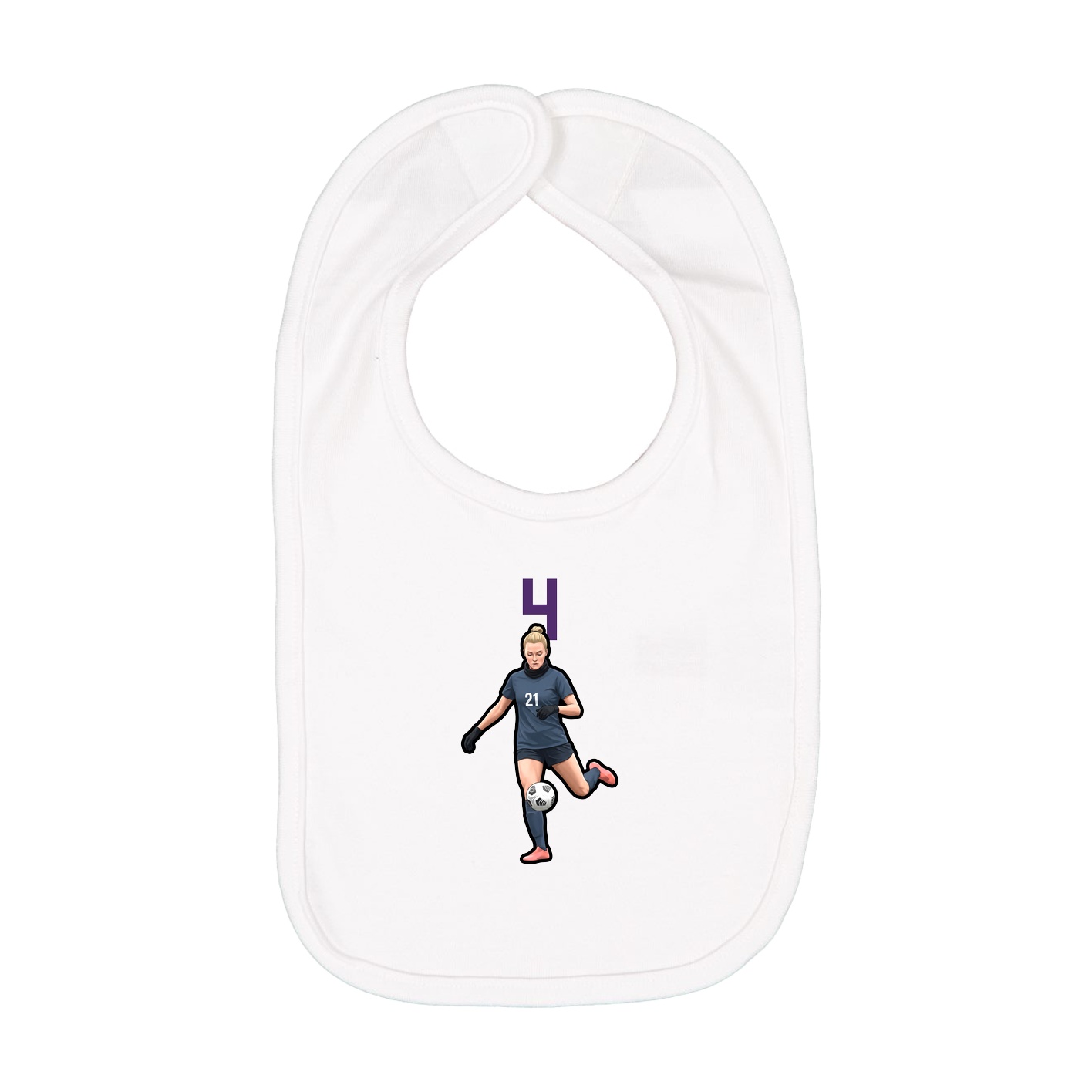 Infant Bib — Number Top in White