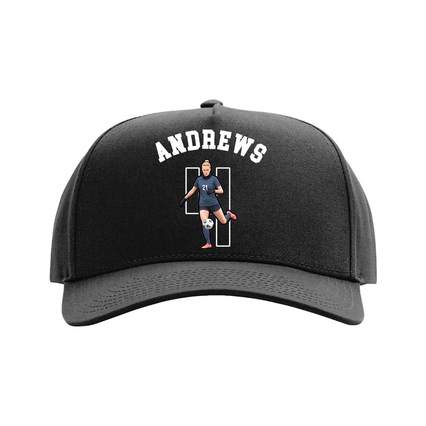 Full Fabric Five-Panel Champ Cap — Shirsey Arch in Black