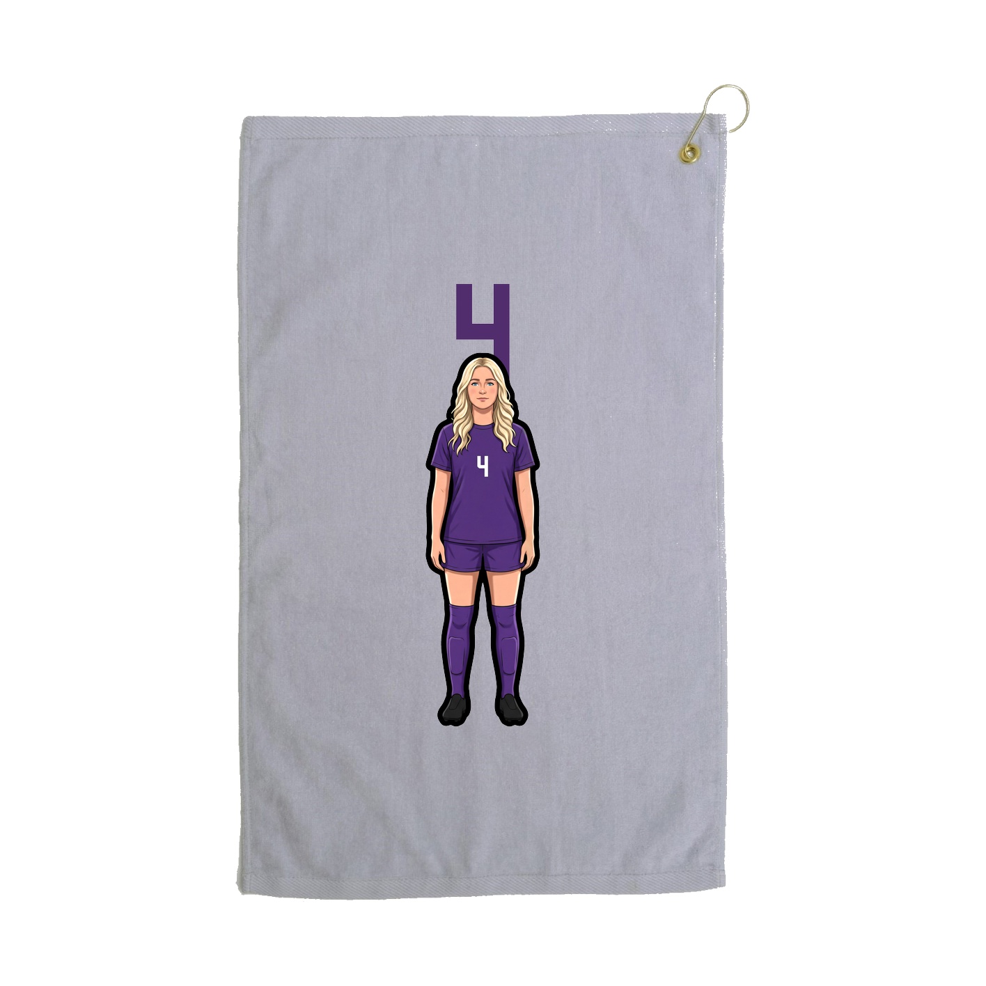 Golf Towel — Number Top in Grey