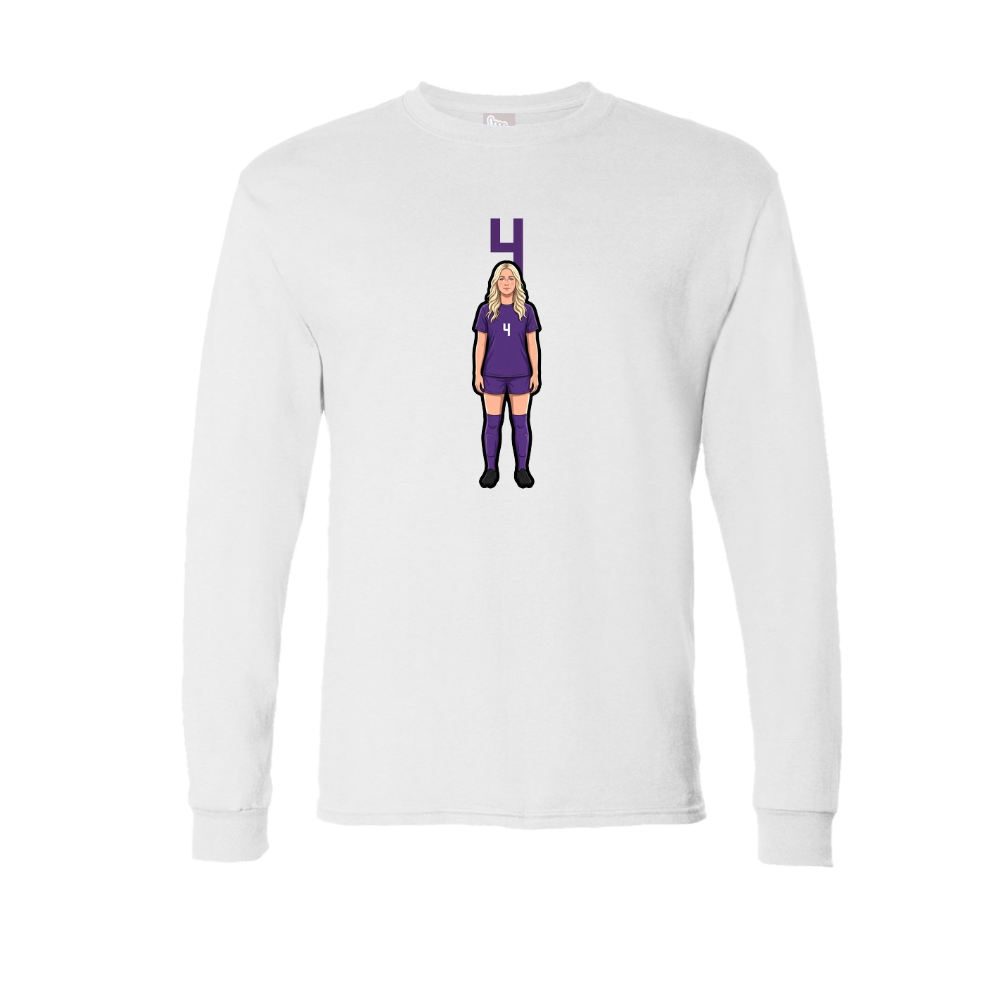 Long Sleeve Tee — Number Top in White