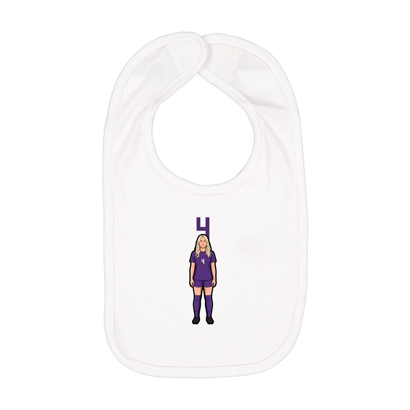 Infant Bib — Number Top in White