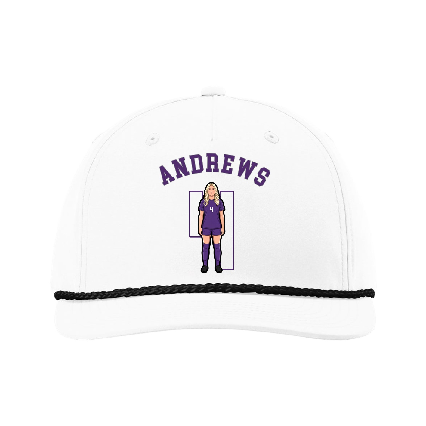 Five-Panel Classic Rope Cap — Shirsey Arch in White